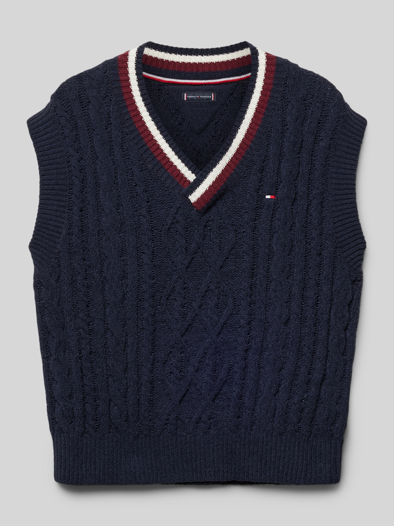 Sweter z dekoltem w serek model ‘GLOBAL’