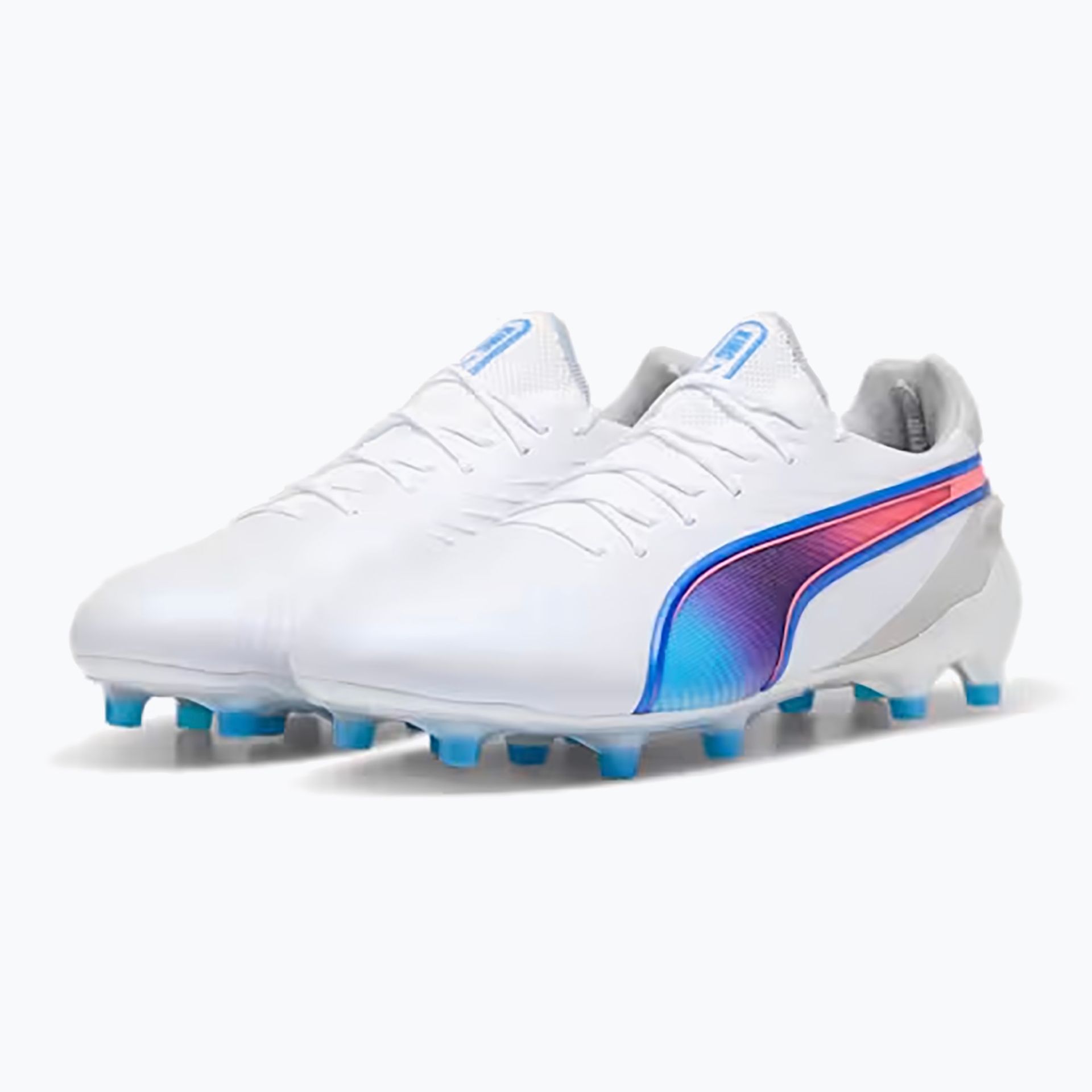 Buty piłkarskie PUMA King Ultimate FG/AG puma white/bluemazing/flat light grey/sunset glow WYSYŁKA W 24H 30 DNI NA ZWROT