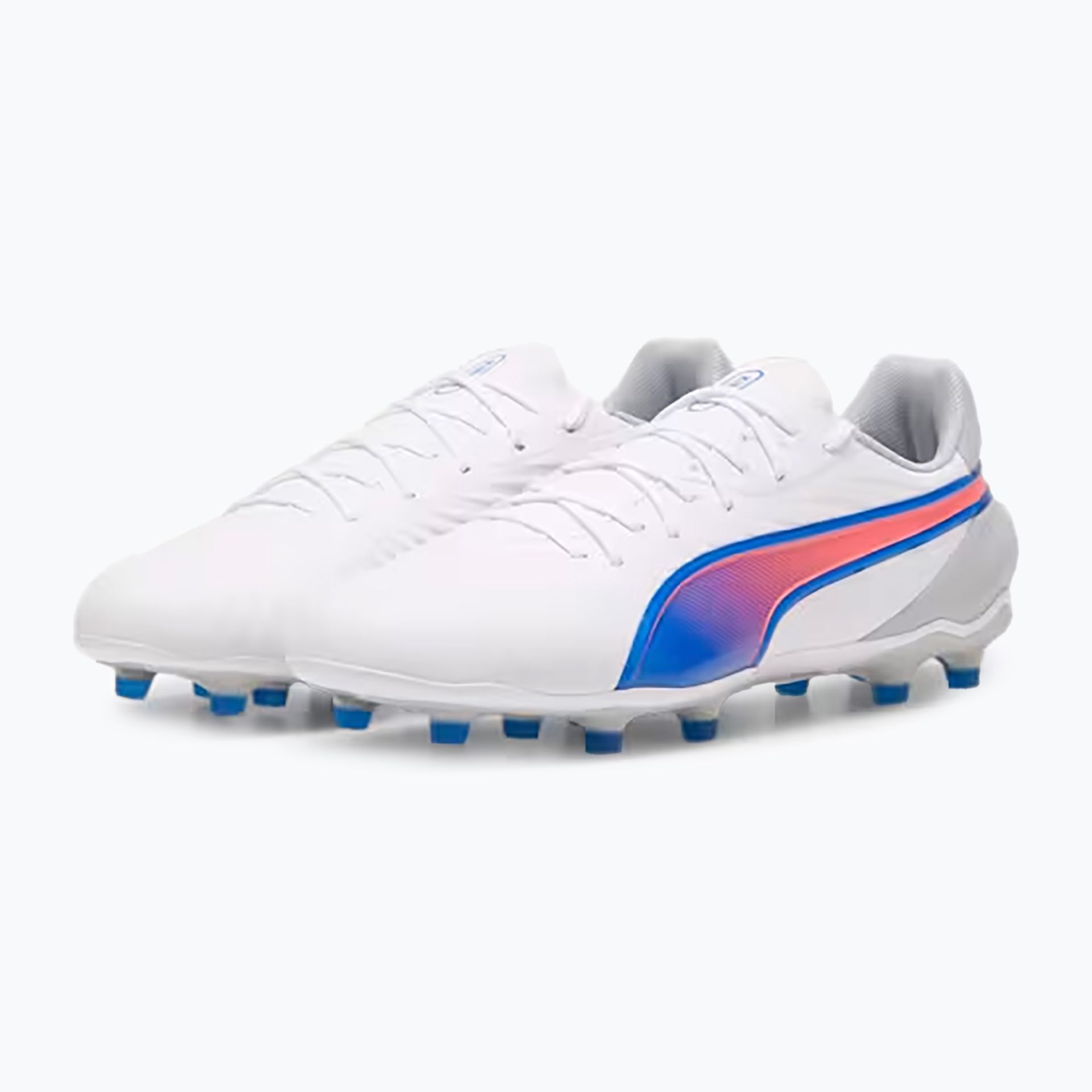 Buty piłkarskie PUMA King Match FG/AG puma white/bluemazing/flat light grey/sunset glow WYSYŁKA W 24H 30 DNI NA ZWROT