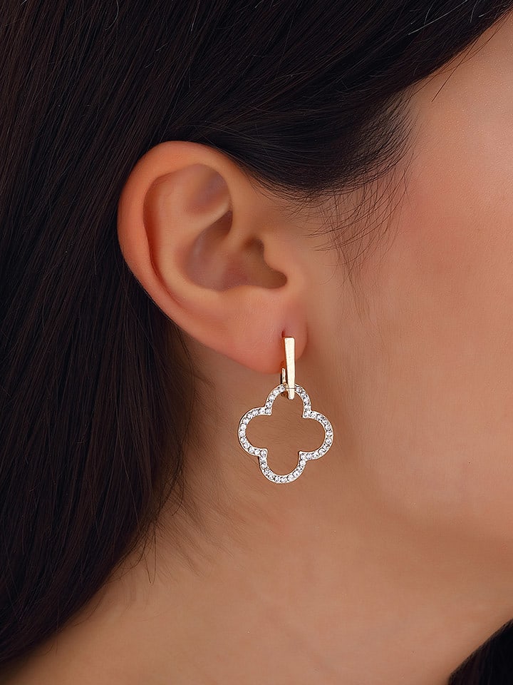 Luja Bijoux Pozłacane kolczyki-wkrętki z cyrkoniami