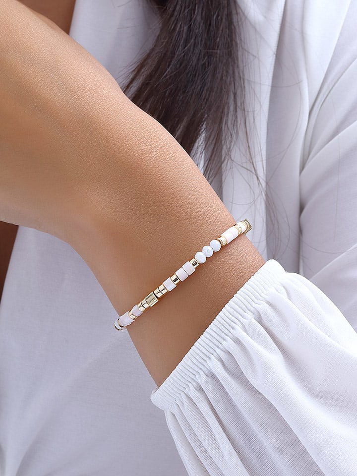 Luja Bijoux Pozłacana bransoletka z masą perłową