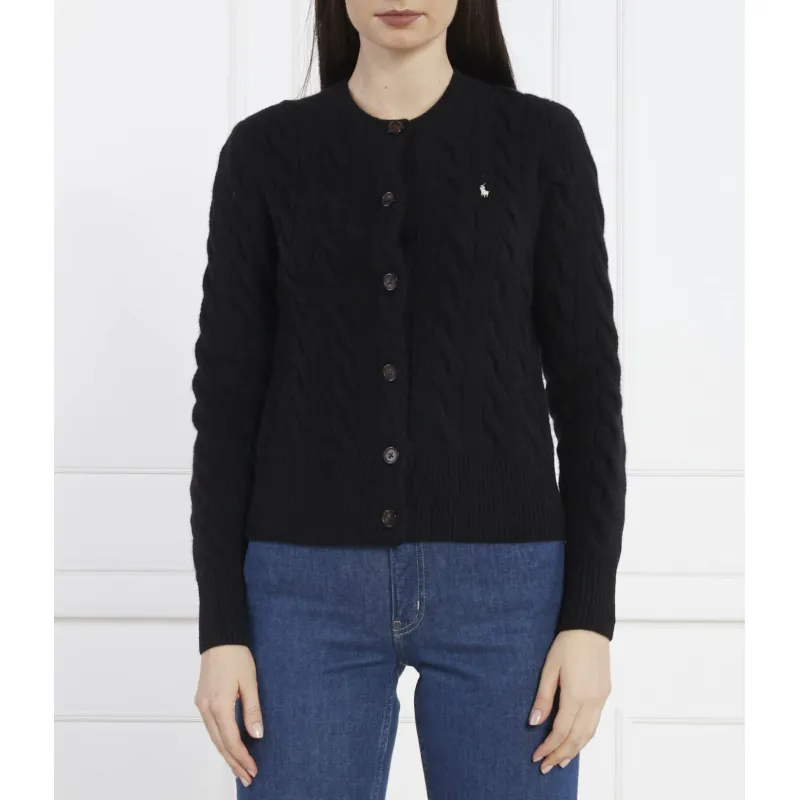POLO RALPH LAUREN Wełniany kardigan | Regular Fit | z dodatkiem kaszmiru