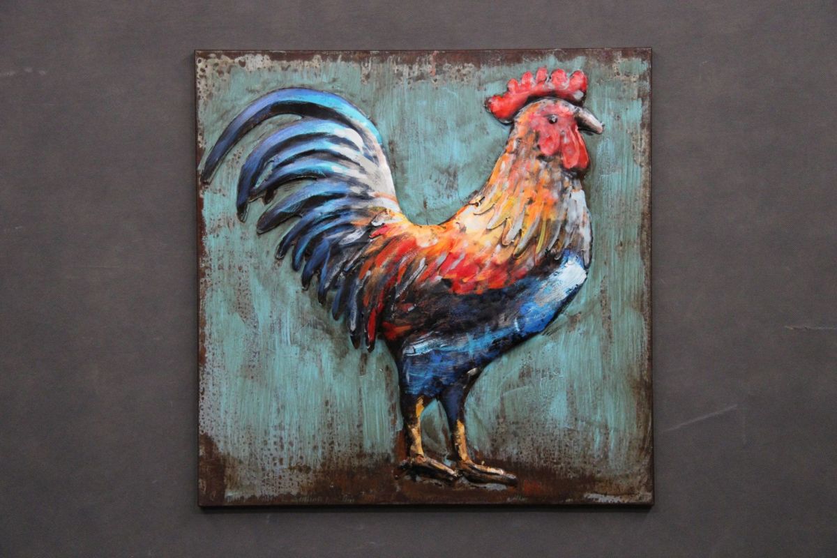 Obraz 3D Metal Art Dekoracja Kogut B 6545