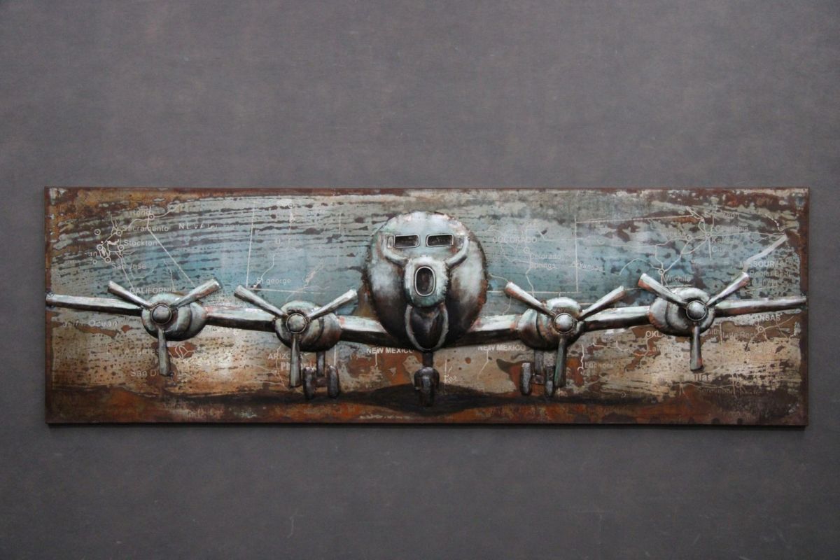 Obraz 3D Metal Art Dekoracja Samolot B 6555