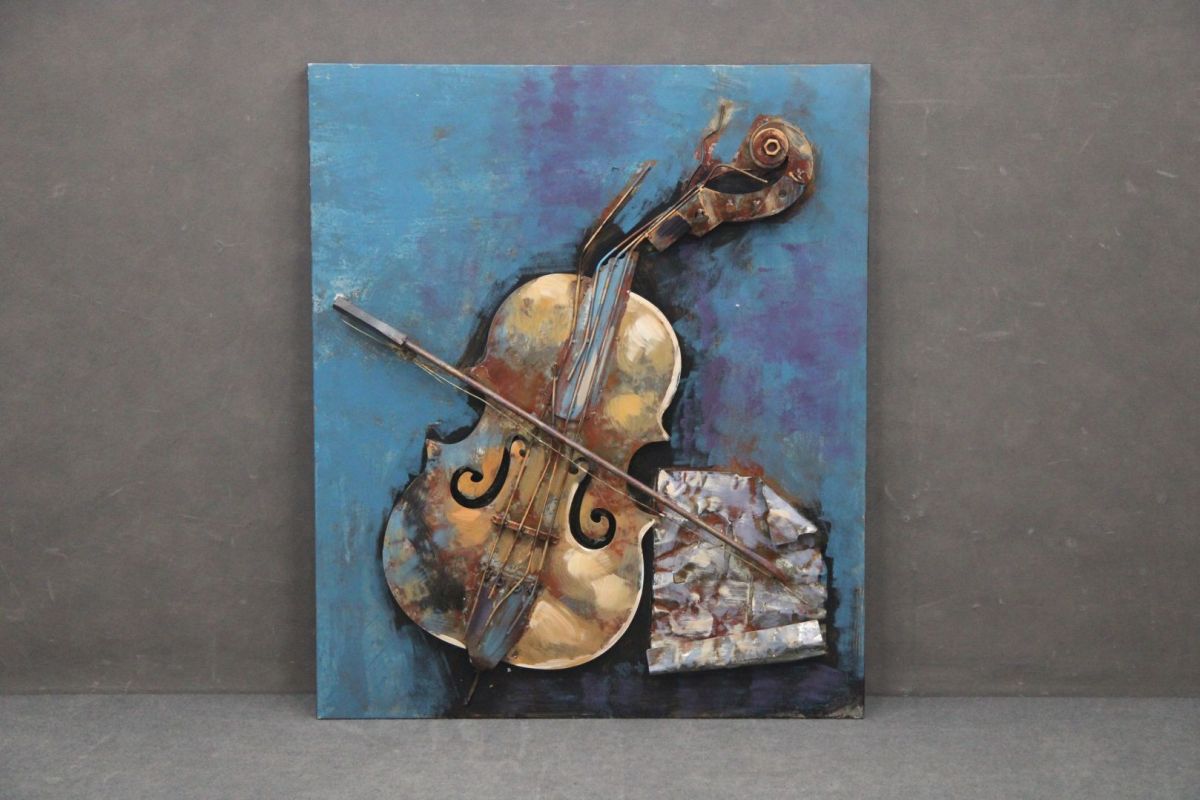 Obraz 3D Metal Art Dekoracja Skrzypce B 5127