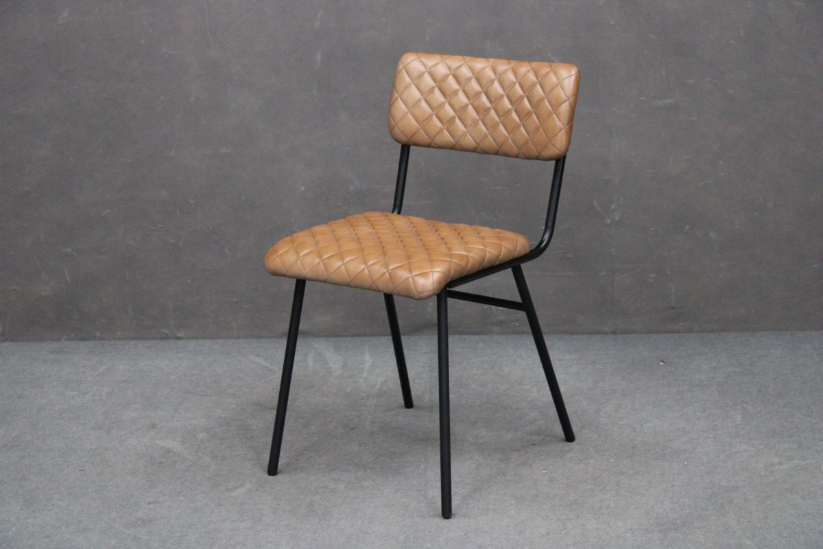 Krzesło Skórzane Iron Label #34 Skóra Naturalna Brązowa Jasna - 2 Szt. B 7589