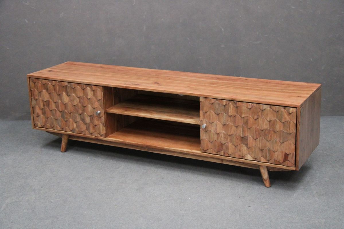 Szafka Rtv Mosayk #111 Drewniana Akacja Lakierowana 170X42X48 Cm B 7807