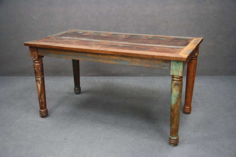 Stół Fable #07 Lakierowane Lite Drewno Z Odzysku 150X80X76 Cm B 4105