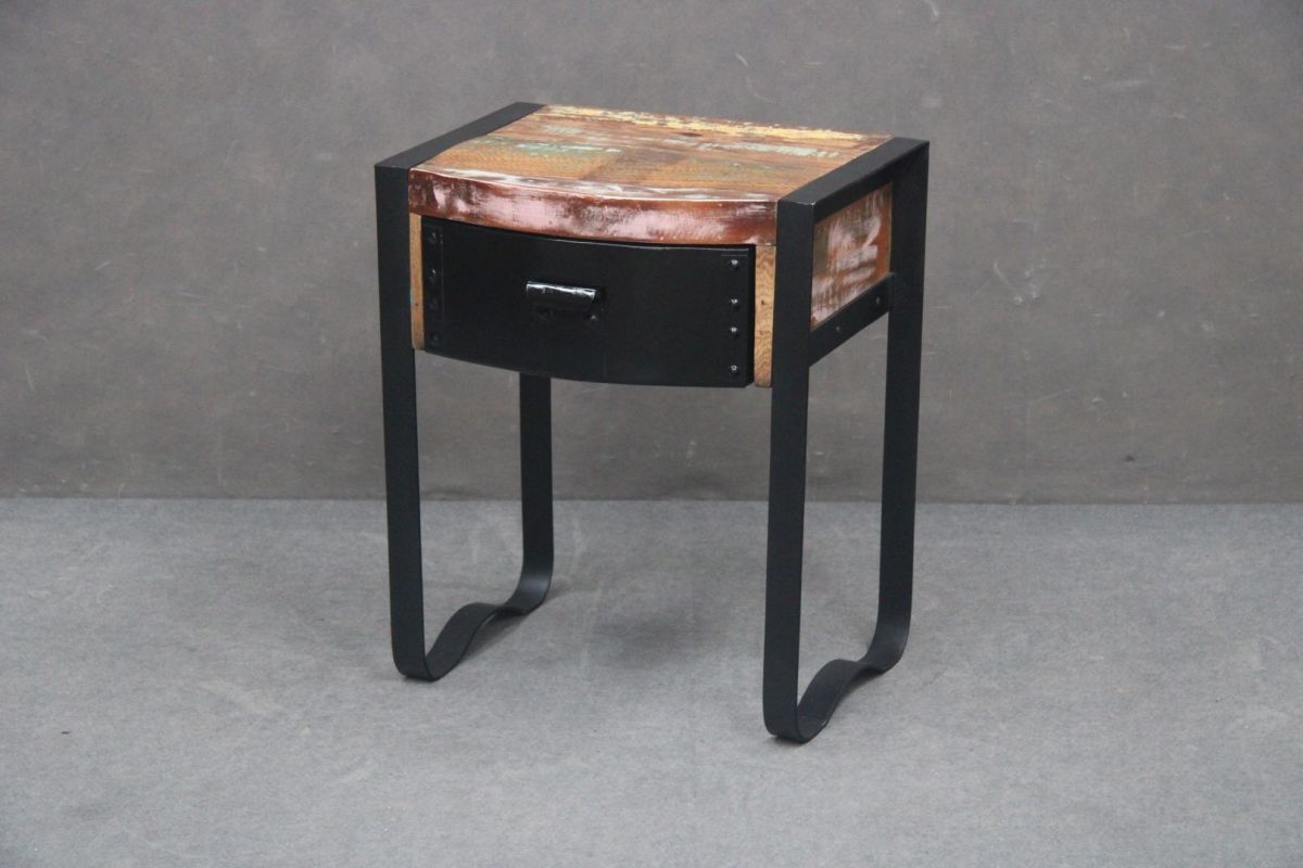 Szafka Nocna Industrial #11 Lakierowane Drewno Z Odzysku 50X41X60 Cm B 5226