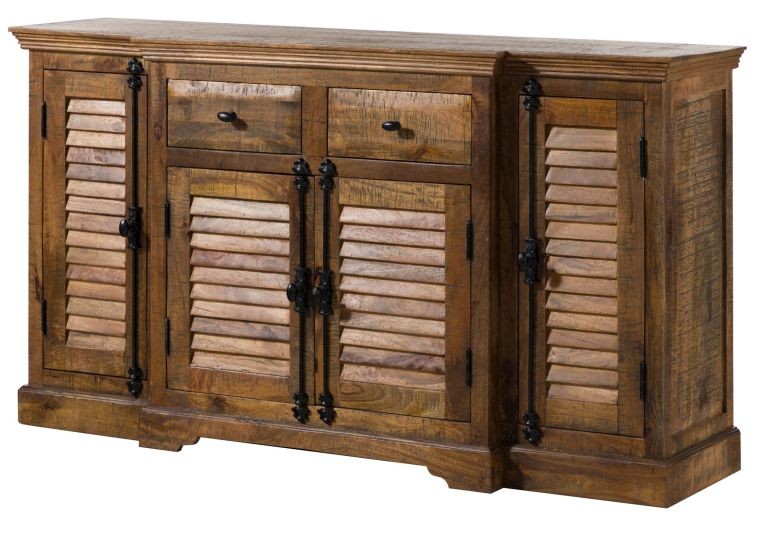 Komoda Rodez #121 Drewniana Mango Lakierowana Brązowa 160X45X90 Cm B 7655