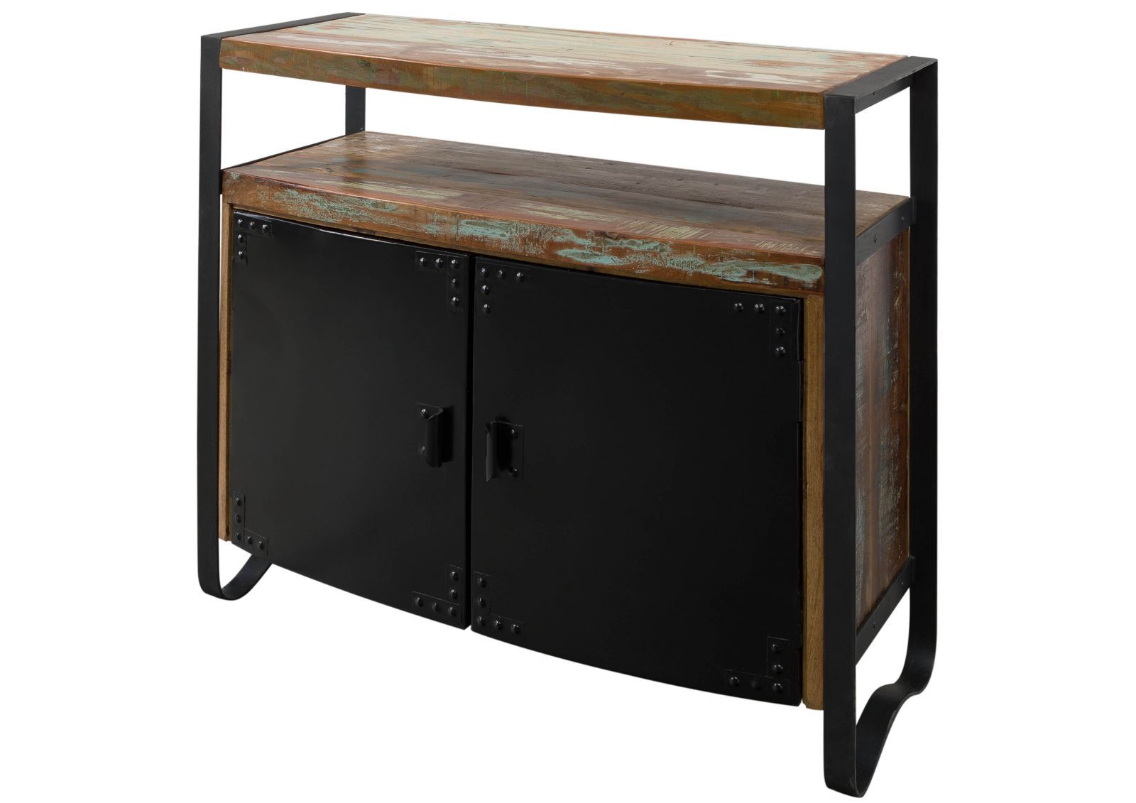 Komoda Drewniana Industrial #41 100X43X90 Cm Lakierowane Lite Drewno Z Odzysku B 6659