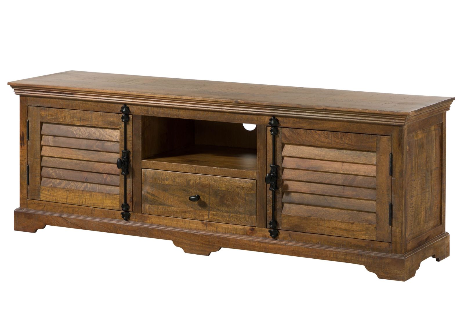 Szafka Rtv Rodez #148 Drewniana Mango Lakierowana Brązowa 170X45X60 Cm B 7660