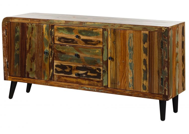 Komoda Sixties #110 Lakierowane Lite Drewno Z Odzysku 180X45X86 Cm B 7070