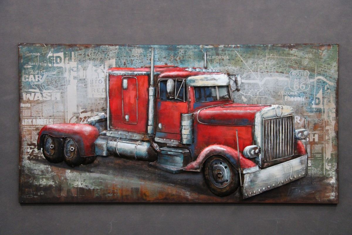 Obraz 3D Metal Art Dekoracja Truck B 6553