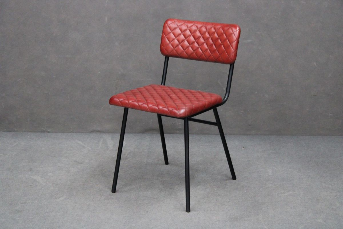 Krzesło Skórzane Iron Label #33 Skóra Naturalna Czerwona - 2 Szt. B 7588