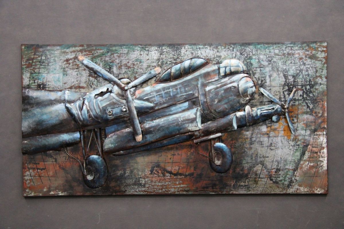 Obraz 3D Metal Art Dekoracja Samolot B 6554