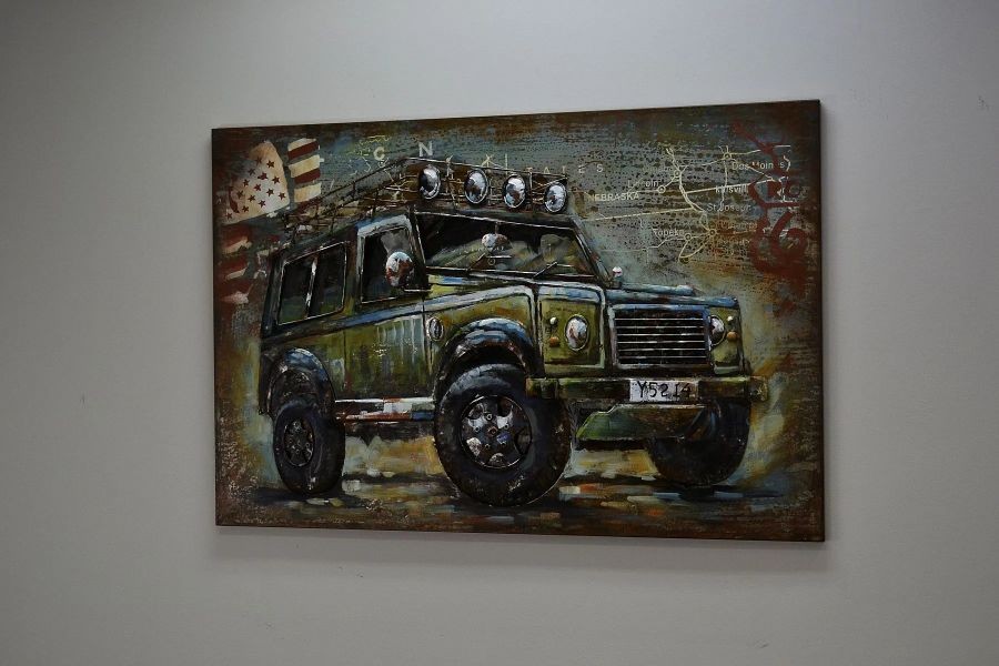 Obraz 3D Metal Art Dekoracja Jeep B 7722
