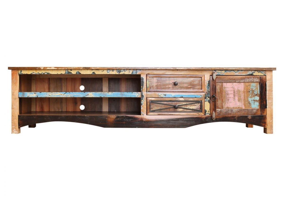 Szafka Rtv Spirit #136 Lakierowane Lite Drewno Z Odzysku 200X50X50 Cm B 7995