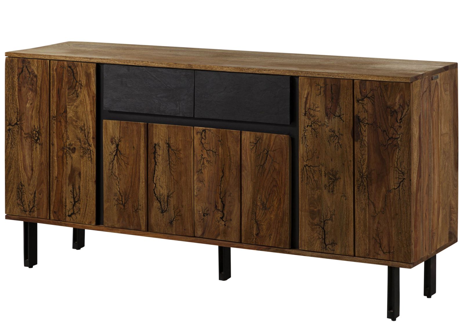 Komoda Drewniana Lichtenberg #115 155X40X77 Cm Palisander Sheesham Naturalny B 8902