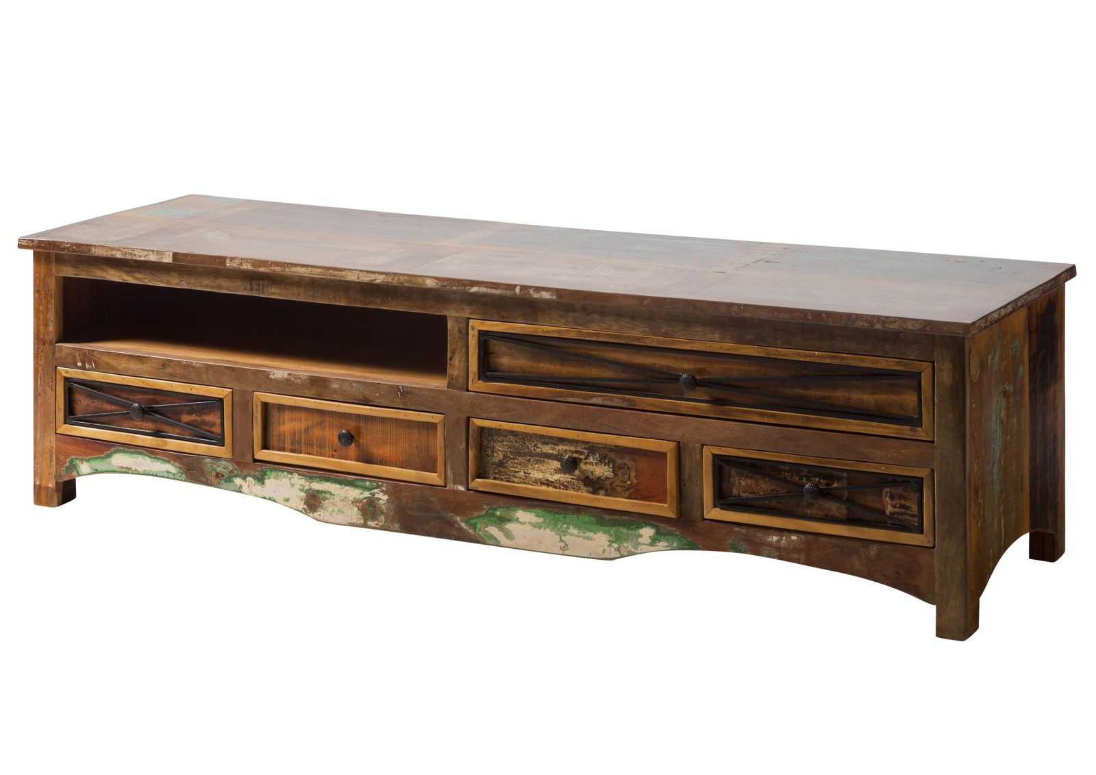 Szafka Rtv Spirit #133 Lakierowane Lite Drewno Z Odzysku 180X55X50 Cm B 7992