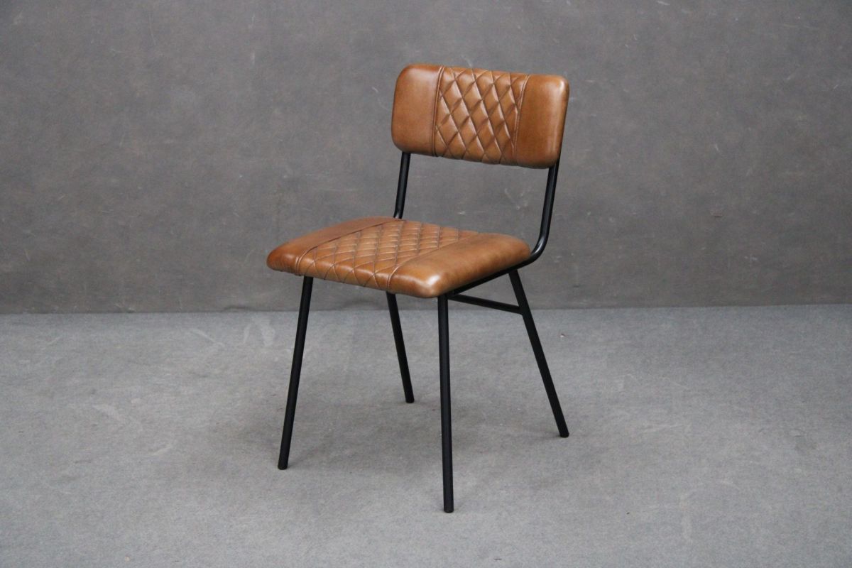 Krzesło Skórzane Iron Label #35 Skóra Naturalna Brązowa Ciemna - 2 Szt. B 7590