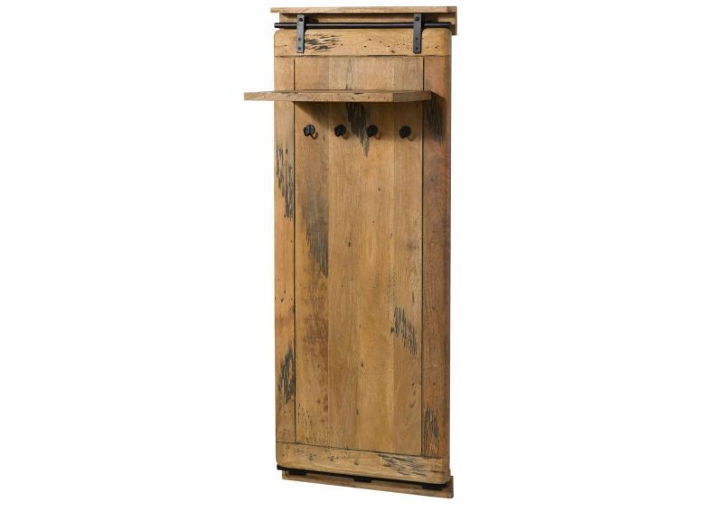 Wieszak Z Półką Railway #1009 Drewniany Mango Loft Woskowane 59X32X145 Cm B 8015