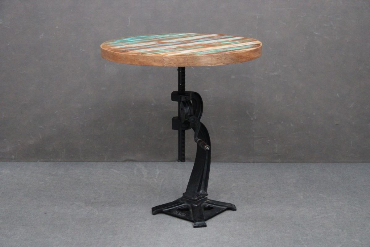 Stół Industrial #22 Lakierowane Lite Drewno Z Odzysku 75 Cm B 1055