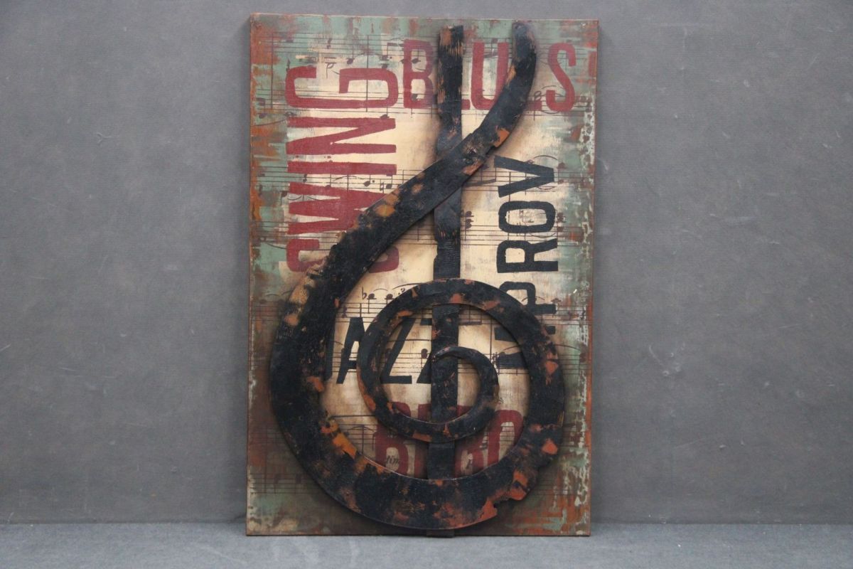 Obraz 3D Metal Art Dekoracja Nuta B 5283