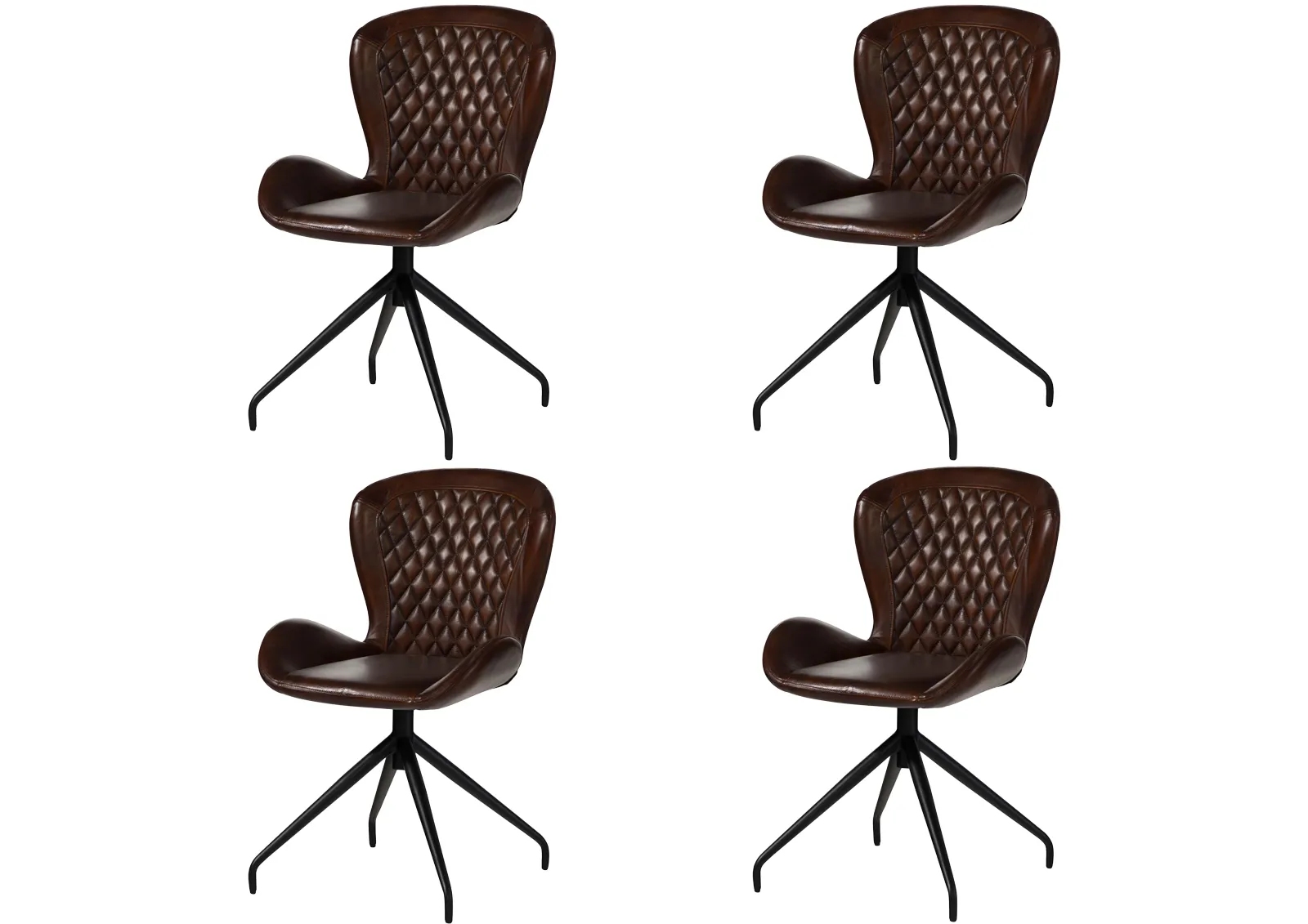 Krzesło Iron Label #112 Skóra Naturalna + Metal Komplet 4 Szt. B 8163