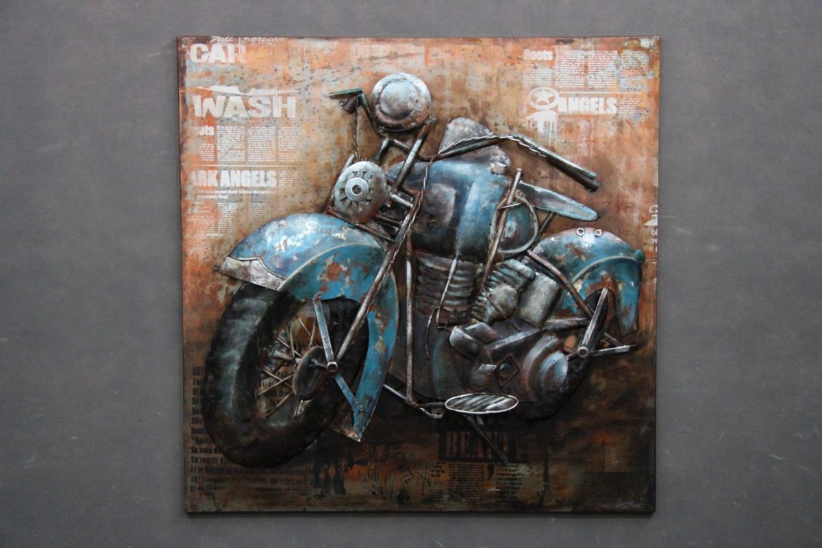 Obraz 3D Metal Art Dekoracja Motor B 6551