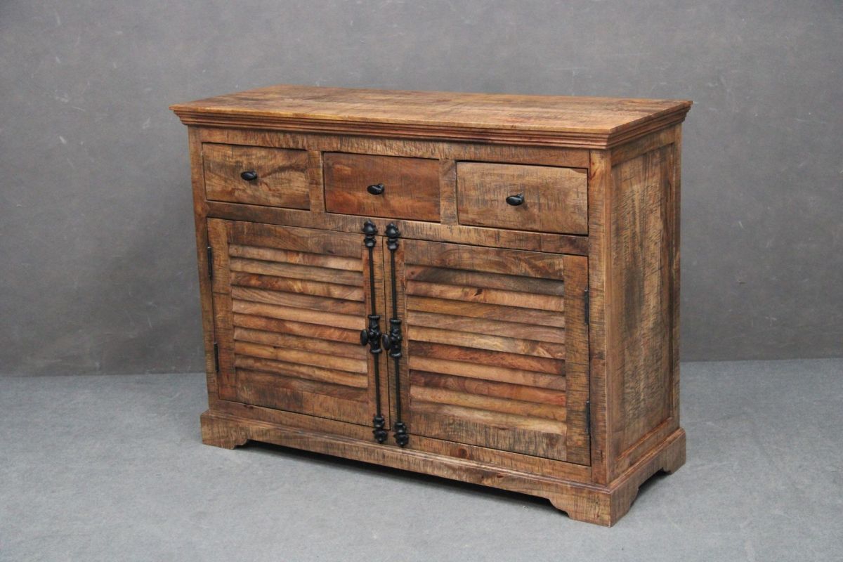 Komoda Rodez #120 Drewniana Mango Lakierowana Brązowa 120X45X90 Cm B 7656