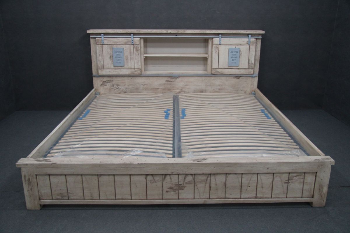 Łóżko Rama Railway Bianco Mango Lakierowane 140X200 Cm B 7945