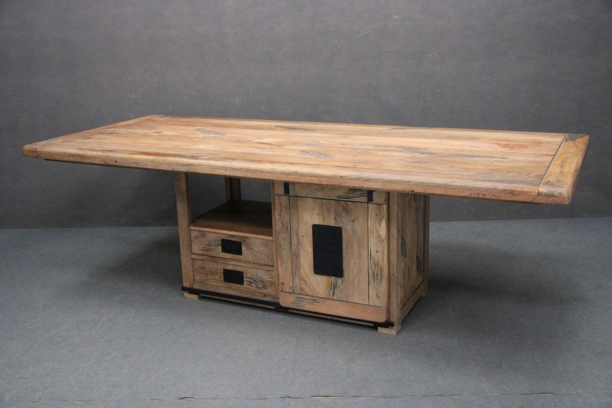 Stół Railway #114 Mango Loft Drewniany Woskowany 240X100X76 Cm B 8025