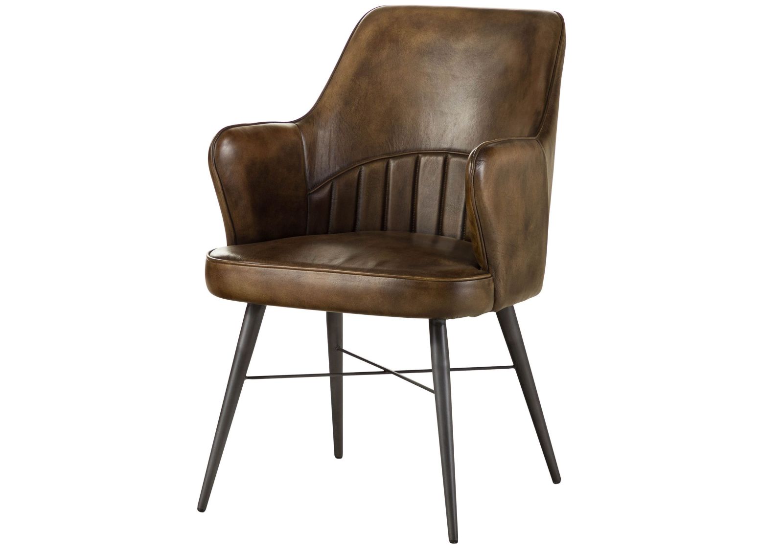 Krzesło Skórzane Iron Label #30 Skóra Naturalna Brązowa 55X62X84 Cm B 8629