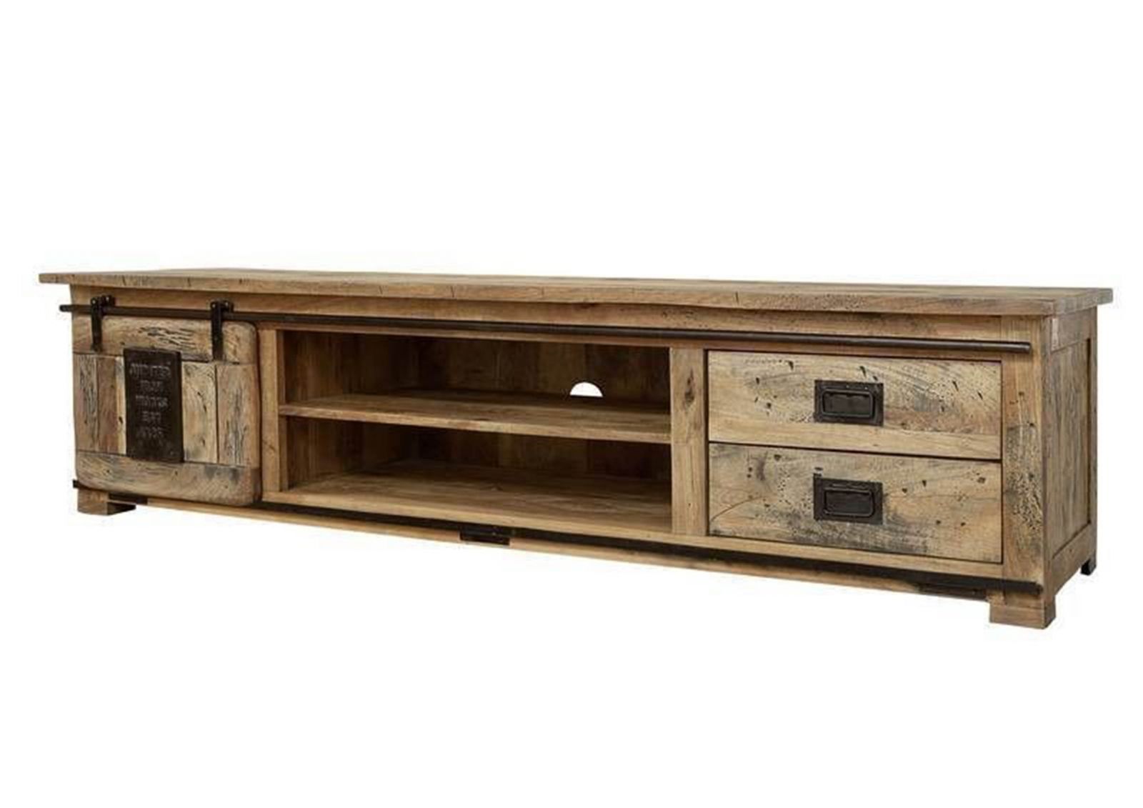 Szafka Rtv Railway #136 Drewniana Mango Loft Woskowana 200X55X50 Cm B 5308