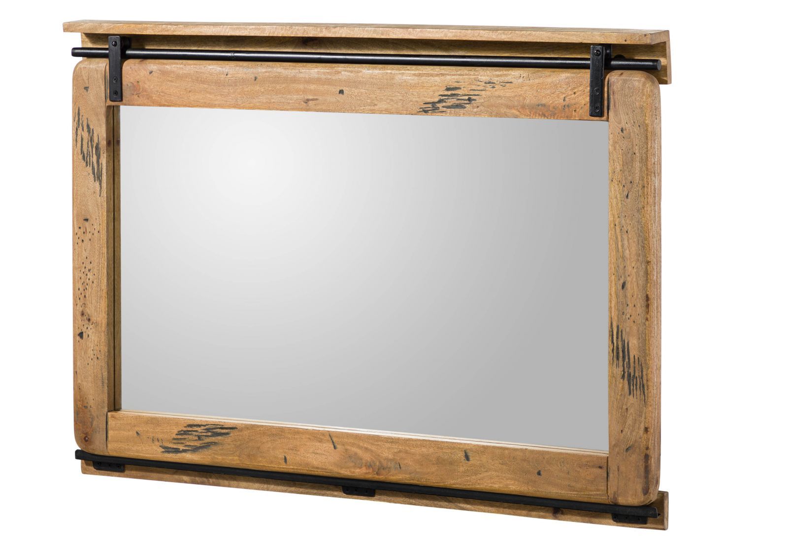 Lustro Railway #178 Drewniane Mango Loft Woskowane 114X80 Cm B 6746
