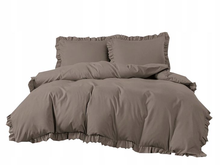 Pościel 160x200 komplet pościeli satynowej antyalergiczna z falbanką