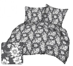 Karo Pościel z kory 160x200 szara kwiaty A103 Kora 23