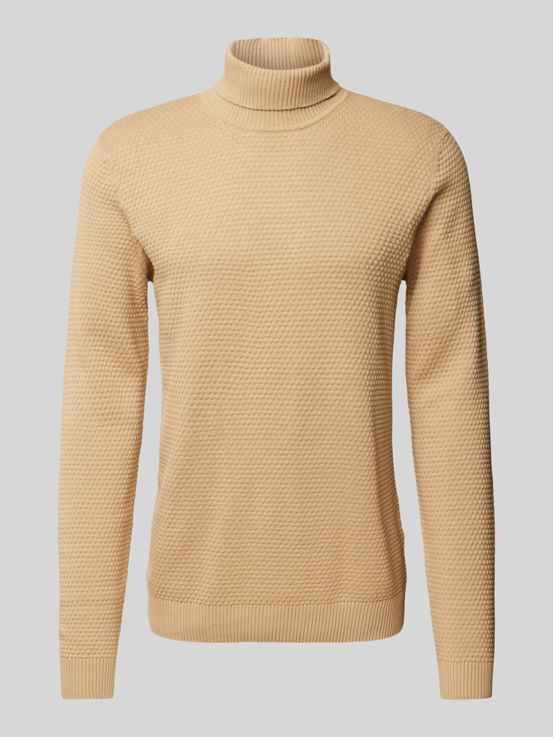Sweter z dzianiny z golfem