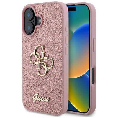 Guess hardcase Fixed Glitter Big 4G do iPhone 16 Różowy
