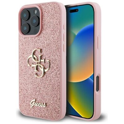 Guess hardcase Fixed Glitter Big 4G do iPhone 16 Pro Różowy