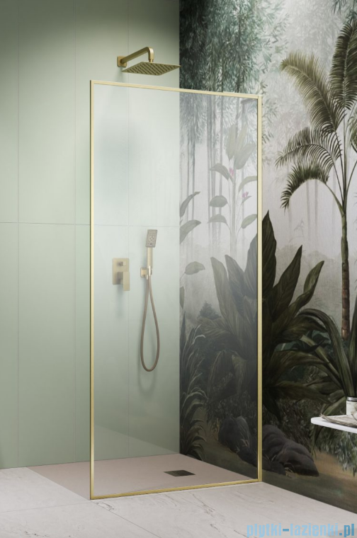 Radaway Modo F SL Brushed Gold II kabina Walk-in 85x216cm prawa Szczotkowane Złoto szkło przejrzyste 10419085-99-01R