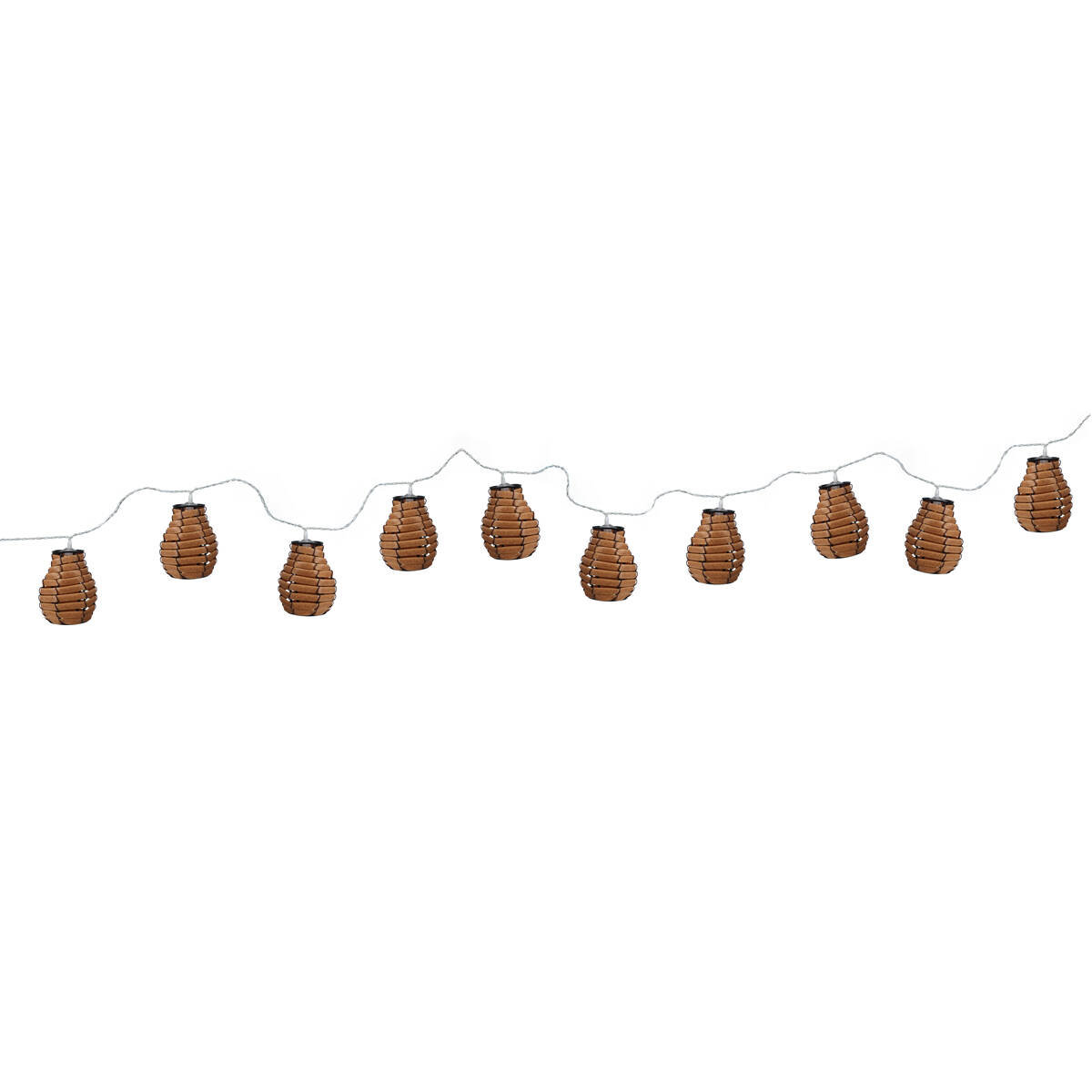 Girlanda świetlna, 10 rattanowych lampionów