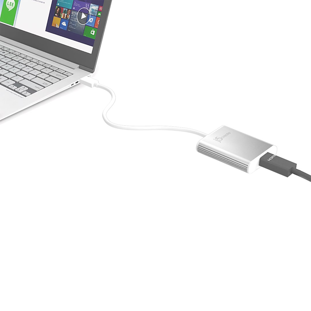 j5create JUA354 zewnętrzna karta graficzna usb Srebrny