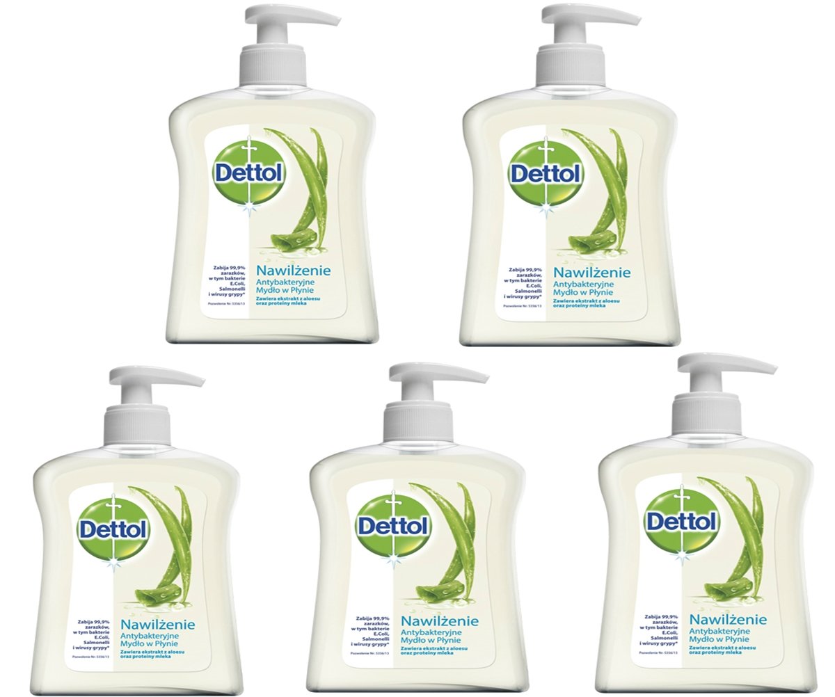 DETTOL Antybakteryjne mydło w płynie 5x250ml Aloes