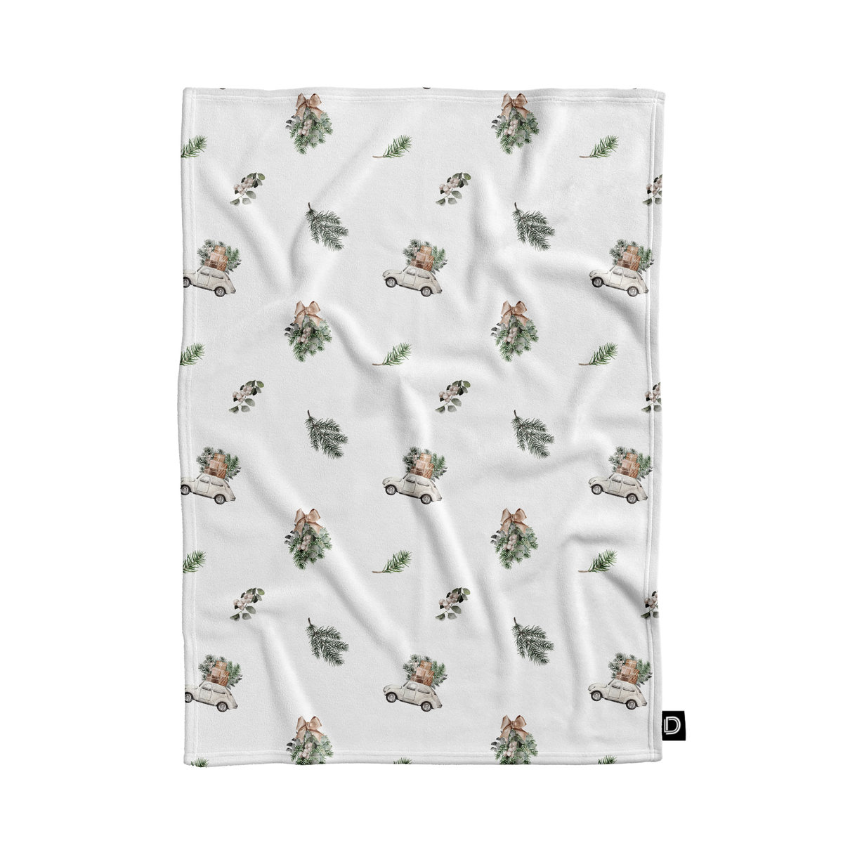 Koc pluszowy XMAS wzór XM12 | Jadą Święta 80 x 60 cm