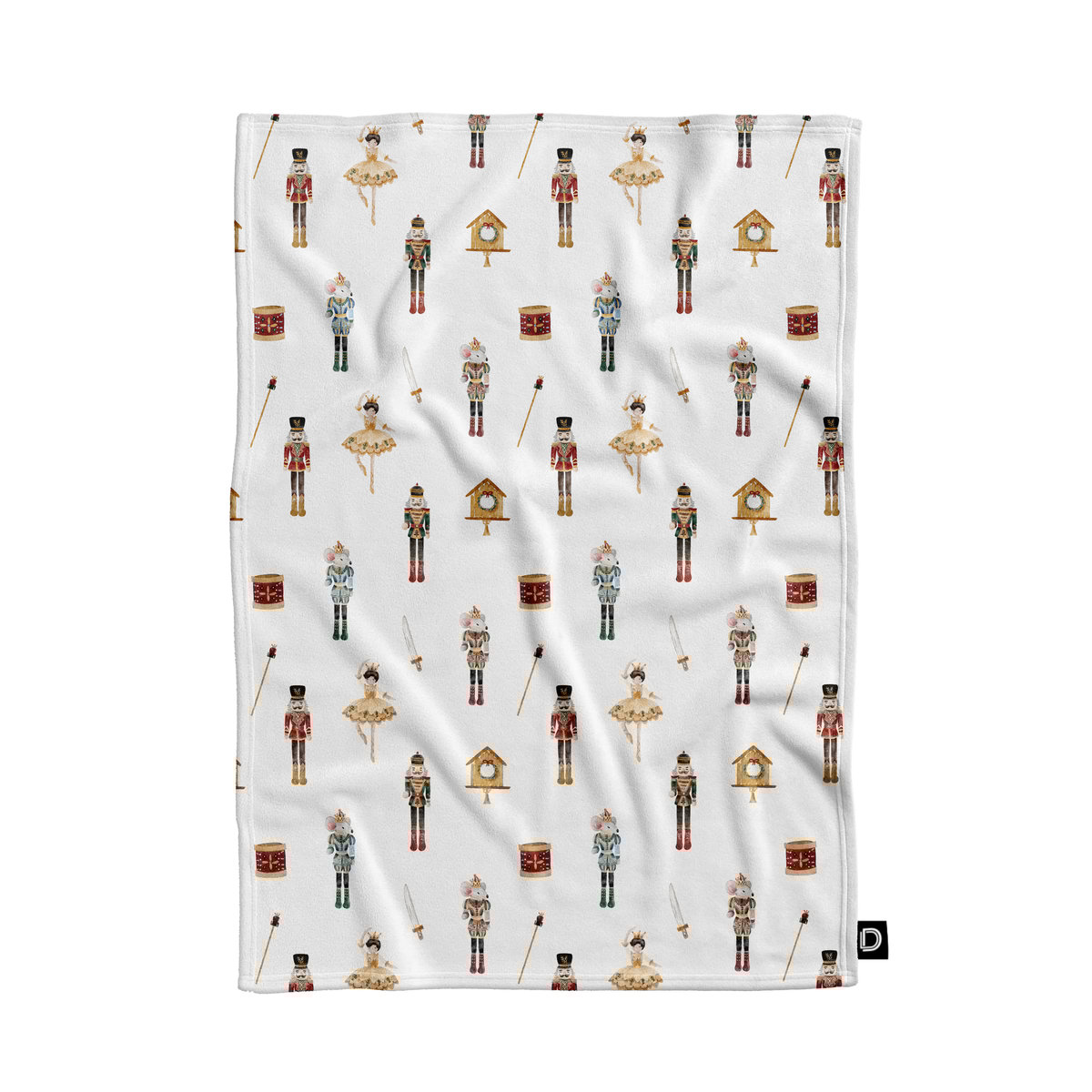 Koc pluszowy XMAS wzór XM15 | Dziadek do orzechów 80 x 60 cm