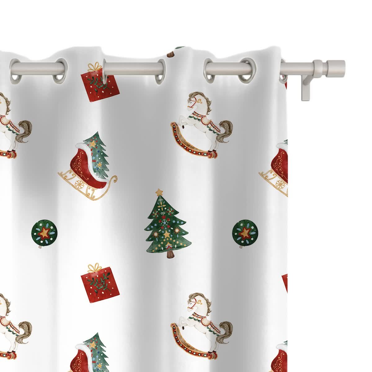 Zasłona XMAS wzór XM14 | Święta na biegunach 150 x 280 cm tkanina zaciemniająca