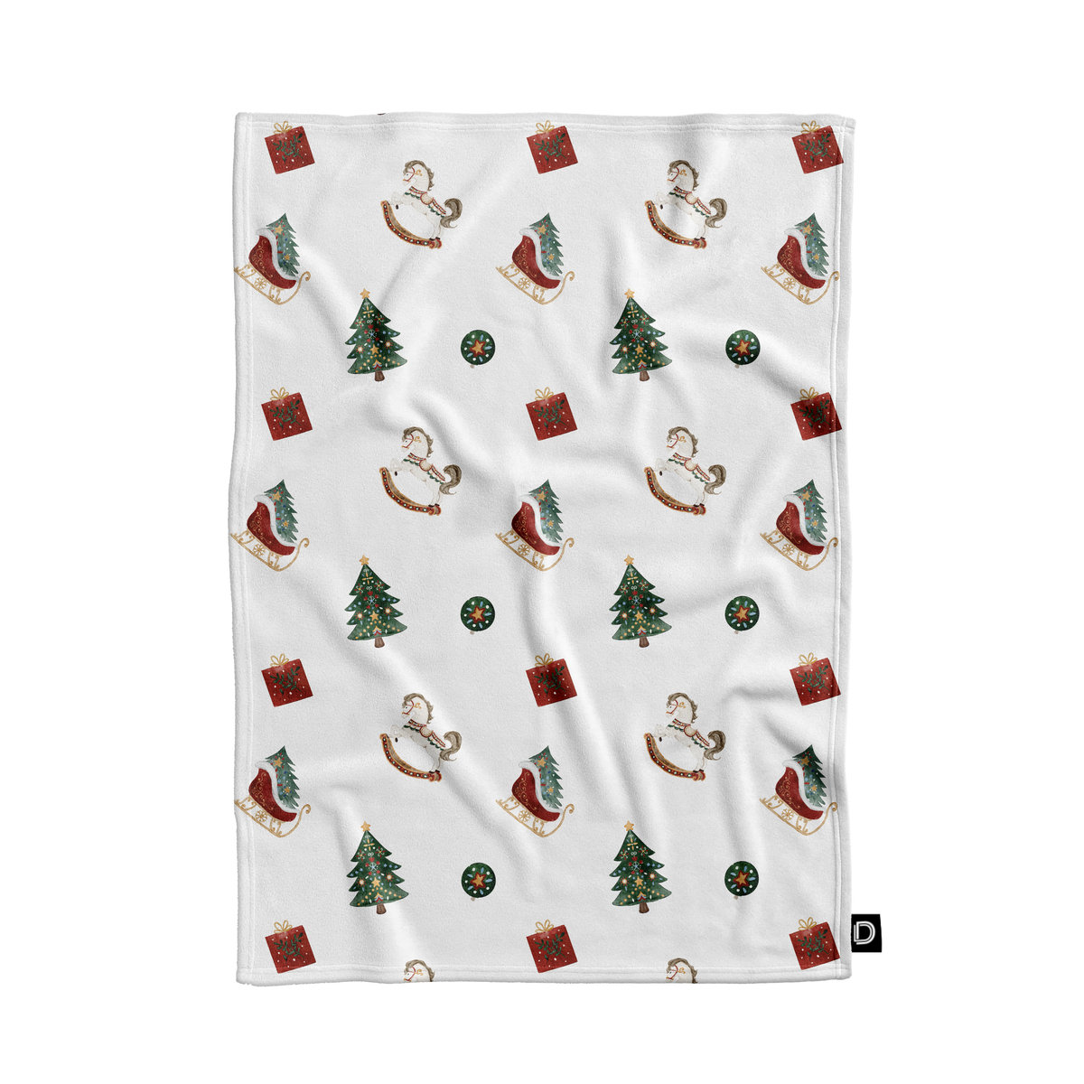 Koc pluszowy XMAS wzór XM14 | Święta na biegunach 80 x 60 cm