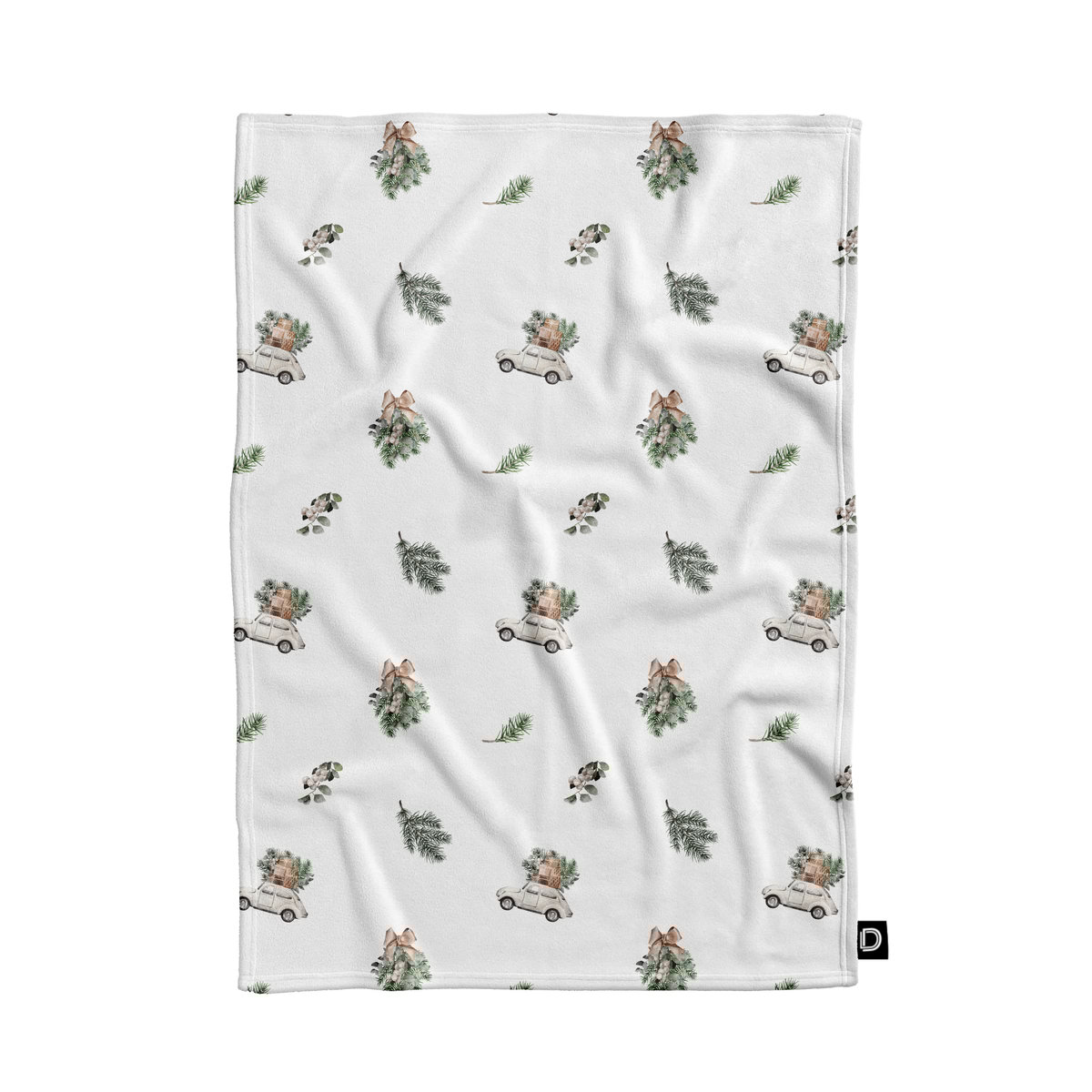 Koc pluszowy XMAS wzór XM12 | Jadą Święta 150 x 200 cm